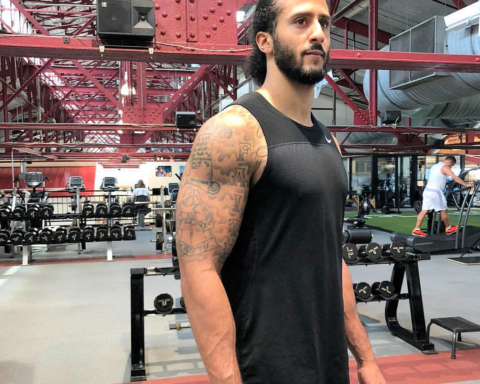 Colin Kaepernick in the gym